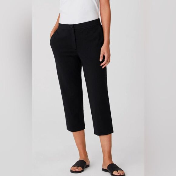 Eileen Fisher Cotton Ponte Tapered Pant Easy Fit Capri Length - Picture 1 of 9
